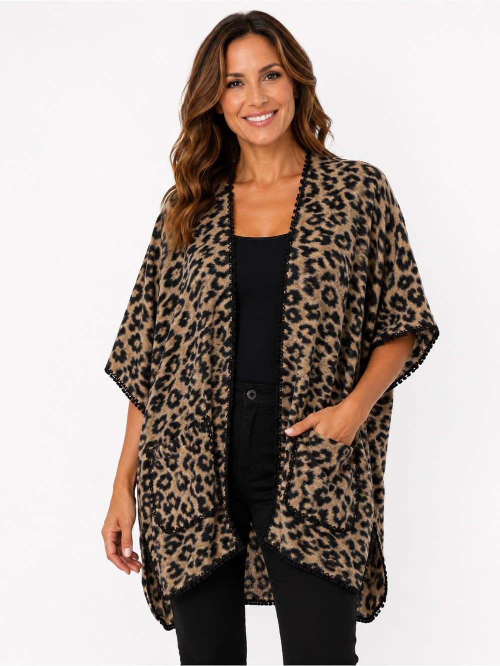 Animal print blanket wrap poncho NWT